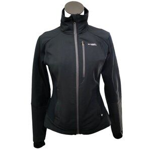 Columbia Omni Heat Titanium Jacket Womens M Black Softshell Full-Zip Zippered Po